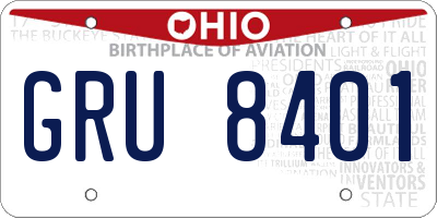 OH license plate GRU8401