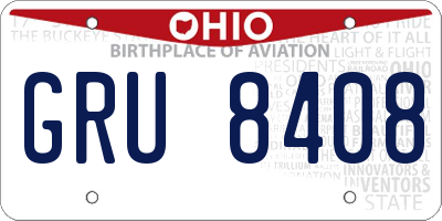 OH license plate GRU8408