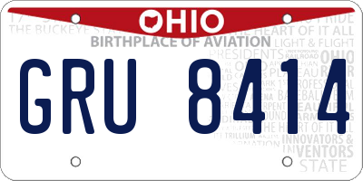 OH license plate GRU8414