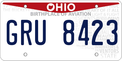 OH license plate GRU8423