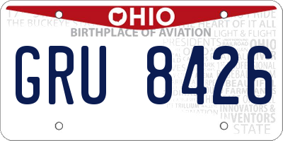 OH license plate GRU8426