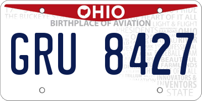 OH license plate GRU8427