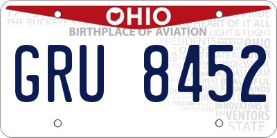 OH license plate GRU8452