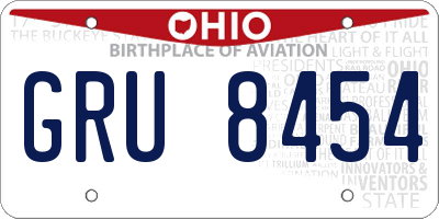 OH license plate GRU8454