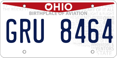 OH license plate GRU8464