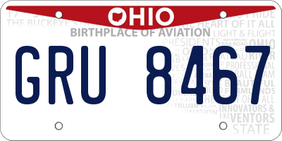 OH license plate GRU8467