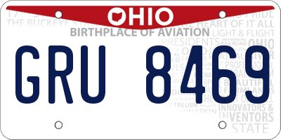 OH license plate GRU8469