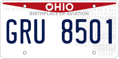 OH license plate GRU8501