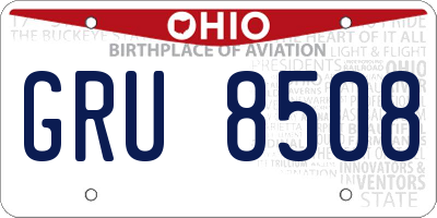 OH license plate GRU8508