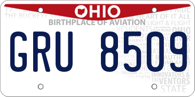 OH license plate GRU8509