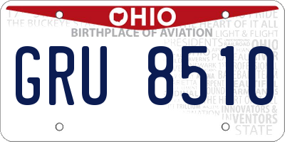 OH license plate GRU8510