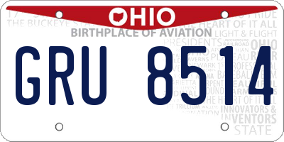 OH license plate GRU8514