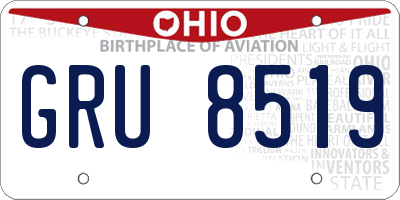 OH license plate GRU8519