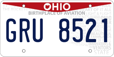 OH license plate GRU8521
