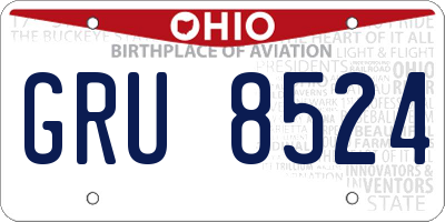 OH license plate GRU8524