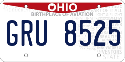 OH license plate GRU8525