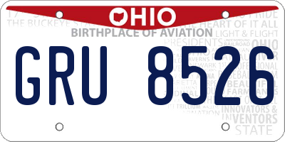 OH license plate GRU8526