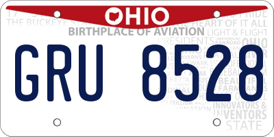 OH license plate GRU8528