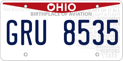 OH license plate GRU8535