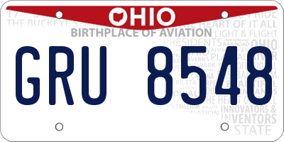OH license plate GRU8548