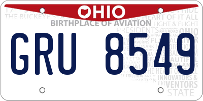 OH license plate GRU8549