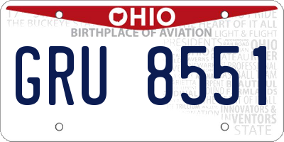 OH license plate GRU8551
