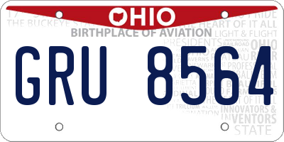 OH license plate GRU8564