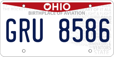 OH license plate GRU8586