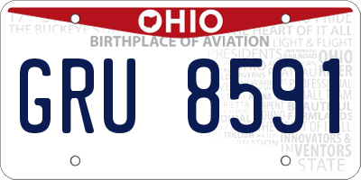 OH license plate GRU8591