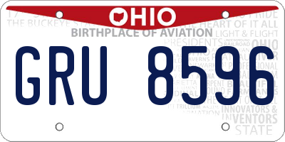 OH license plate GRU8596