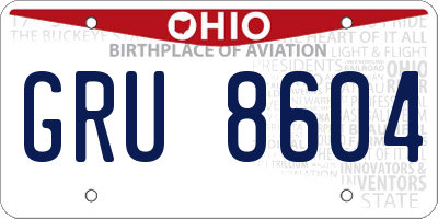 OH license plate GRU8604