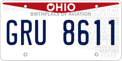 OH license plate GRU8611