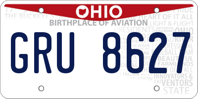 OH license plate GRU8627