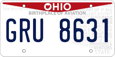 OH license plate GRU8631