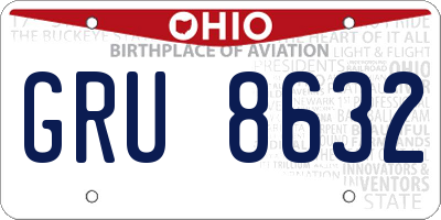 OH license plate GRU8632