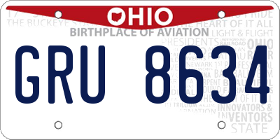 OH license plate GRU8634
