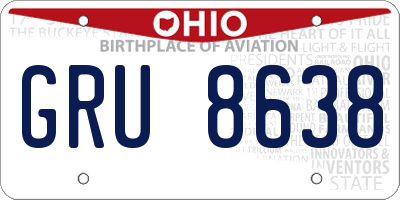 OH license plate GRU8638