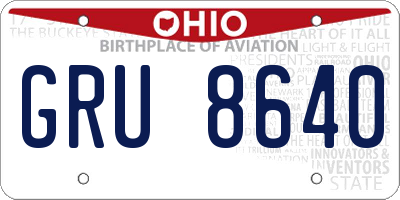 OH license plate GRU8640