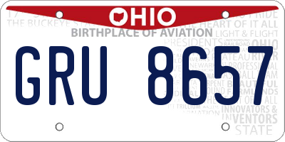 OH license plate GRU8657
