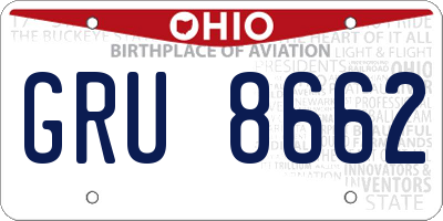 OH license plate GRU8662