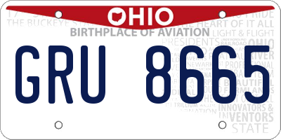 OH license plate GRU8665