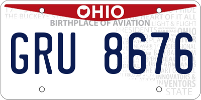 OH license plate GRU8676