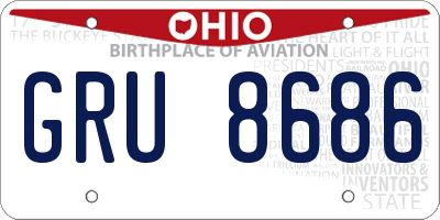 OH license plate GRU8686