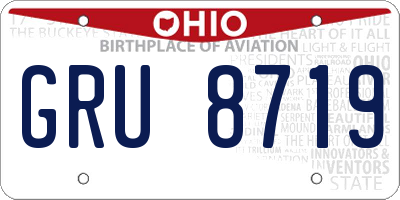 OH license plate GRU8719