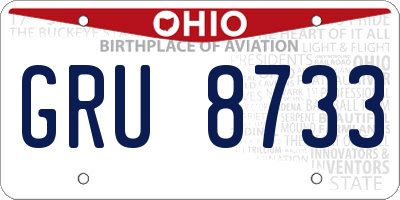 OH license plate GRU8733