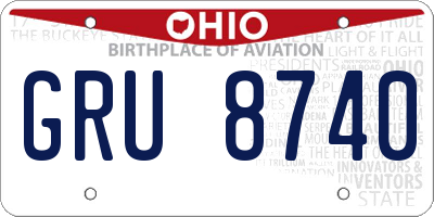 OH license plate GRU8740