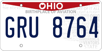 OH license plate GRU8764