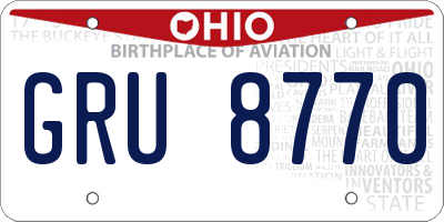 OH license plate GRU8770