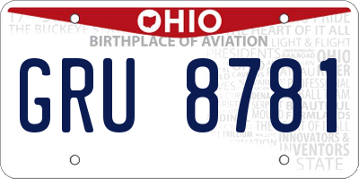 OH license plate GRU8781