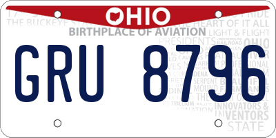OH license plate GRU8796